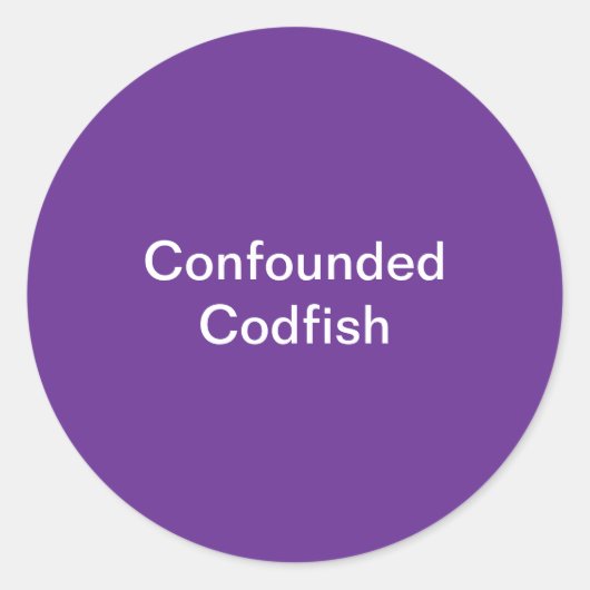 Sticker Rond Codfish confus (Devant)