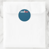 Sticker Rond Codher Girl Programmer Femmes Ingénieur de tige Am (Sac)