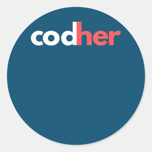 Sticker Rond Codher Girl Programmer Femmes Ingénieur de tige Am (Devant)