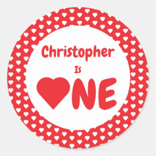 Sticker Rond Coeur 1er anniversaire