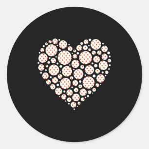 Sticker Rond Cœur à pois - art de motif d'amour