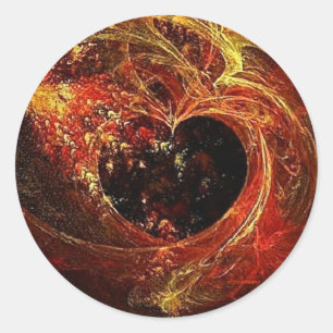 Sticker Rond Coeur a'Fire