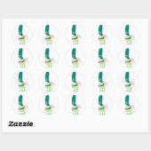 Sticker Rond Coeur Alien mou (Feuille)