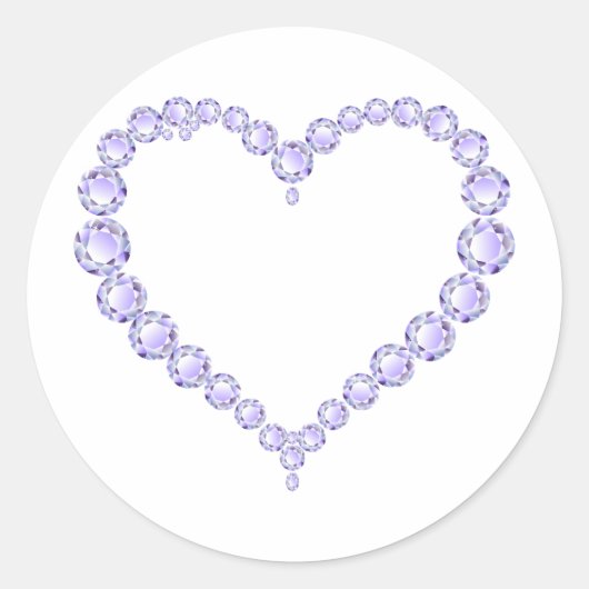Sticker Rond Coeur Amethyst Gem (Devant)