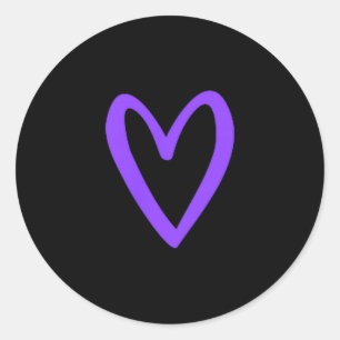 Sticker Rond Cœur Amour Rétro Vintage Mini Cœur Violet Valenti