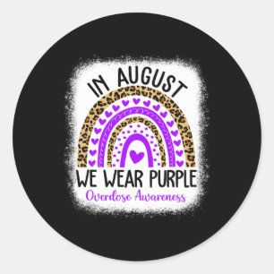 Sticker Rond Coeur Août Nous Portons Violet Overdose Sensibilis