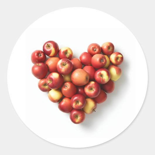 Sticker Rond Coeur Apple (Devant)