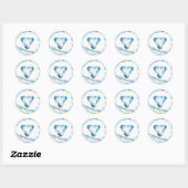 Sticker Rond Coeur aquamarine (Feuille)