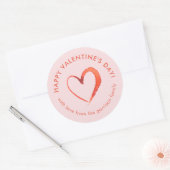 Sticker Rond Cœur aquarelle Joyeuse Saint-Valentin (Enveloppe)