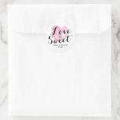 Sticker Rond Cœur aquarelle rose l'amour est doux (Sac)