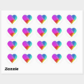 Sticker Rond Coeur arc-en-ciel (Feuille)