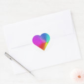 Sticker Rond Coeur arc-en-ciel (Enveloppe)