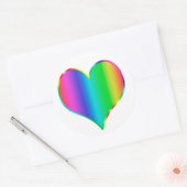 Sticker Rond Coeur arc-en-ciel (Enveloppe)