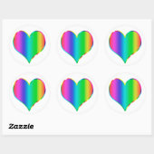 Sticker Rond Coeur arc-en-ciel (Feuille)