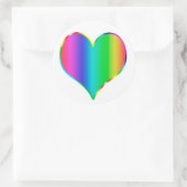 Sticker Rond Coeur arc-en-ciel (Sac)