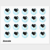 Sticker Rond coeur arc-en-ciel. (Feuille)