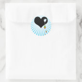 Sticker Rond coeur arc-en-ciel. (Sac)