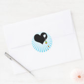 Sticker Rond coeur arc-en-ciel. (Enveloppe)
