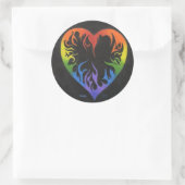 Sticker Rond Coeur arc-en-ciel (Sac)