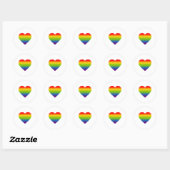 Sticker Rond Cœur Arc-en-ciel (Feuille)