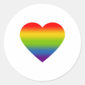Sticker Rond Cœur Arc-en-ciel (Devant)