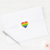 Sticker Rond Cœur Arc-en-ciel (Enveloppe)