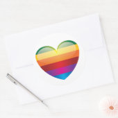 Sticker Rond Coeur arc-en-ciel (Enveloppe)