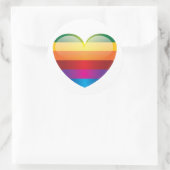 Sticker Rond Coeur arc-en-ciel (Sac)