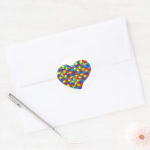 Sticker Rond Coeur autiste (Enveloppe)