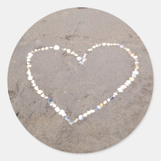 Sticker Rond Coeur Beach Shell (Devant)