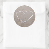 Sticker Rond Coeur Beach Shell (Sac)