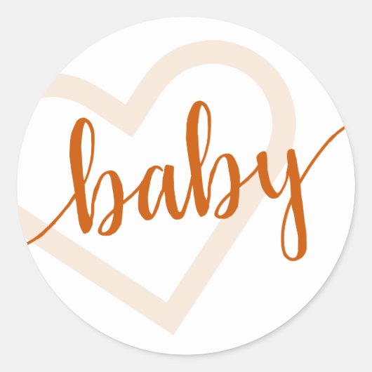 Sticker Rond Coeur bébé | Automne Brûlé Orange Flourdissant Scr (Devant)