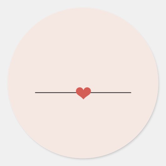 Sticker Rond Coeur blanc rose pâle (Devant)