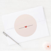 Sticker Rond Coeur blanc rose pâle (Enveloppe)