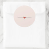Sticker Rond Coeur blanc rose pâle (Sac)