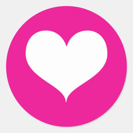 Sticker Rond Coeur blanc sur Arrière - plan rose (Devant)