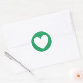 Sticker Rond Coeur blanc sur Kelly green (Enveloppe)
