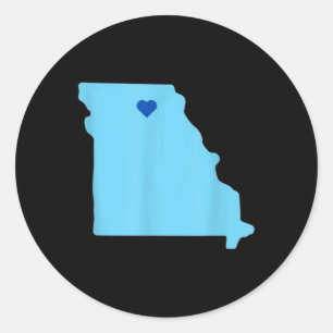 Sticker Rond Coeur Bleu Dans L'État Du Missouri