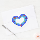 Sticker Rond Coeur bleu sauvage (Enveloppe)