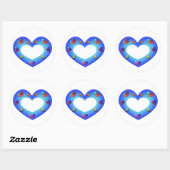 Sticker Rond Coeur bleu sauvage (Feuille)
