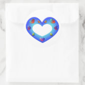 Sticker Rond Coeur bleu sauvage (Sac)