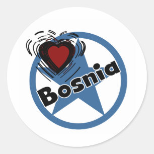 Sticker Rond Coeur Bosnie