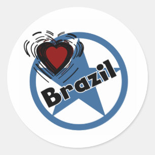Sticker Rond Coeur Brésil