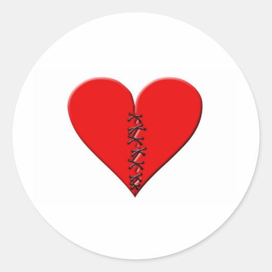 Sticker Rond Coeur brisé (Devant)