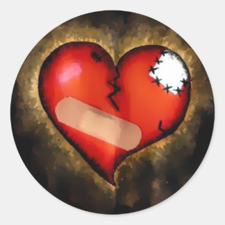Sticker Rond coeur brisé