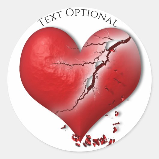 Sticker Rond Coeur brisé anti Saint Valentin (Devant)