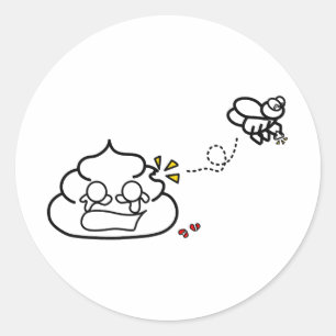 Sticker Rond Coeur brisé Poop - Brootsch le PooPoo