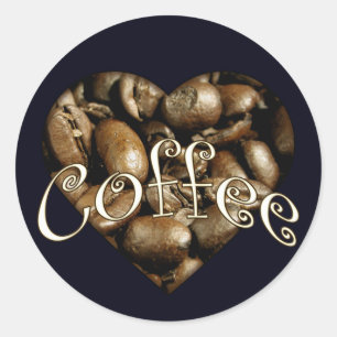 Sticker Rond Coeur café