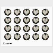 Sticker Rond Coeur Camouflage (Feuille)