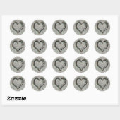 Sticker Rond Coeur Camouflage (Feuille)